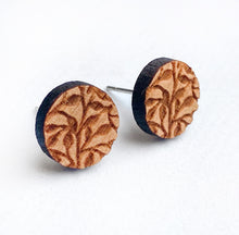 Florale Ohrstecker Holz - Laser - Wood - rund - Muster - Boho - Pflanzen