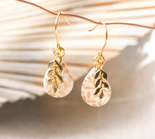 Leaf - florale Tropfen Ohrringe - Creme Gold Leichte Ohrringe - Boho