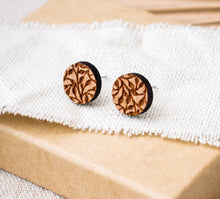 Florale Ohrstecker Holz - Laser - Wood - rund - Muster - Boho - Pflanzen