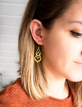 Ohrringe - Geometrisch Feder l Gold Statement | Boho I Ethno