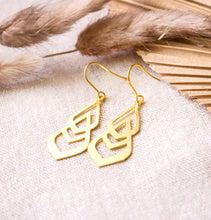 Ohrringe - Geometrisch Feder l Gold Statement | Boho I Ethno