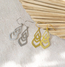 Ohrringe - Geometrisch Feder l Gold Statement | Boho I Ethno