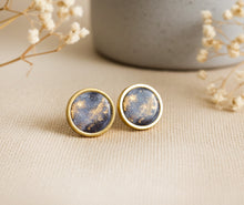 Marble Ohrstecker -  Edelstahl Gold - Schwarz - Unikate