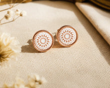 Ohrstecker - Mandala Bohemian Ohrstecker Rose Gold Weiß Edelstahl