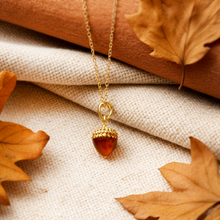 Eichel Nuss Kette - Goldfarben - Haselnuss - Nut - Herbst