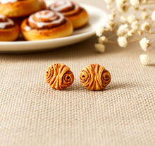 Franzbrötchen Ohrstecker - Version 2 - Miniature food Polymer Clay
