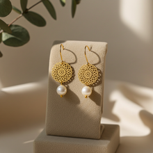 Filigrane Ohrringe - Gold / Silber / Rosegold Bohemian - Süßwasserperle