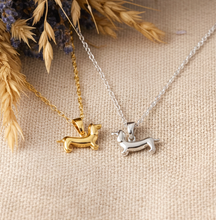 Dackel Hunde Kette - Edelstahl / 925er Sterlingsilber - Gold oder Silberfarben