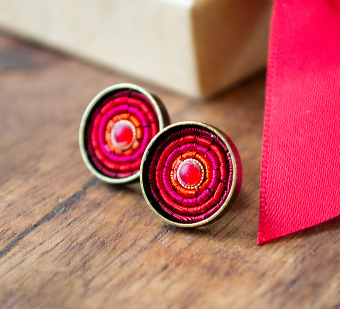 Summer Ohrstecker - Red - Bronze