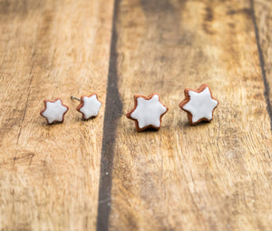 Zimtstern Groß Ohrringe - Stern Kekse Miniaturefood - Weihnachten