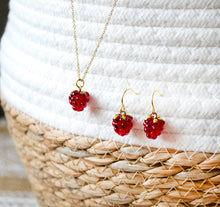 Himbeeren Ohrringe - Goldfarben - Früchte - Obst -  Herbst Beeren