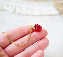 Himbeeren Kette - Gold Silber - Früchte - Obst -  Herbst Beeren