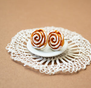 Zimtschnecken Ohrstecker Miniature food - Zimtrolle