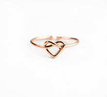 Herz Ring Verstellbar Valentinstag - Love - Edelstahl - Geschenk Damen Knotenring
