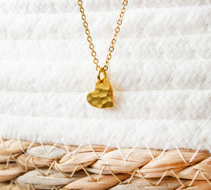 Herzkette - Gehämmert - Silber oder Gold - Edelstahl oder 925er Silber - Geschenk - Liebe - Valentinstag - Love- Muttertag
