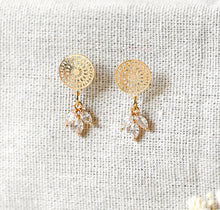 Filigrane Kristall Ohrringe - Gold Stecker