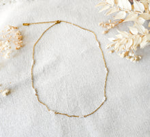 Feine Perlen Kette - Gold Edelstahl