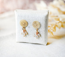 Filigrane Kristall Ohrringe - Gold Stecker