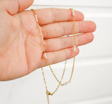 Feine Perlen Kette - Gold Edelstahl