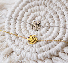 Mandala Blumen Armband Edelstahl - Boho