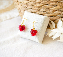 Himbeeren Ohrringe - Goldfarben - Früchte - Obst -  Herbst Beeren
