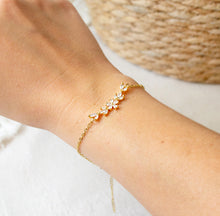 Zirkonia Blumen Armband Edelstahl - Boho