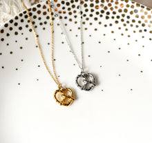 Brezel Kette - Brezeln Herz Gold Silber