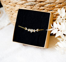 Zirkonia Blumen Armband Edelstahl - Boho