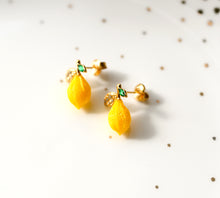 Lemon Ohrstecker - Zitronen Goldfarben - Früchte