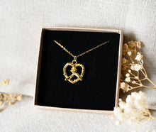 Brezel Kette - Brezeln Herz Gold Silber