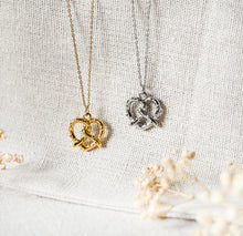 Brezel Kette - Brezeln Herz Gold Silber