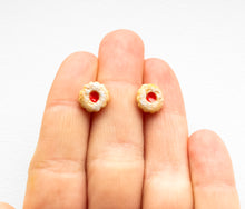 MINI Marmeladenkeks Ohrstecker Miniature food - Cookie - Linzer Plätzchen - Weihnachten