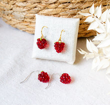 Himbeeren Ohrringe - Goldfarben - Früchte - Obst -  Herbst Beeren
