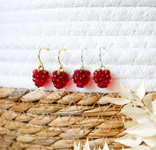 Himbeeren Ohrringe - Goldfarben - Früchte - Obst -  Herbst Beeren