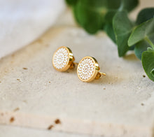 Ohrstecker Weiß Gold - Mandala Bohemian Edelstahl
