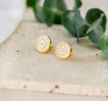 Ohrstecker Weiß Gold - Mandala Bohemian Edelstahl