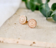 Ohrstecker Weiß Rosegold - Mandala Bohemian Rose gold