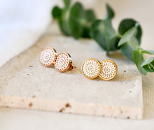 Ohrstecker Weiß Rosegold - Mandala Bohemian Rose gold