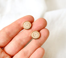 Ohrstecker Weiß Rosegold - Mandala Bohemian Rose gold