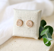 Ohrstecker Weiß Rosegold - Mandala Bohemian Rose gold