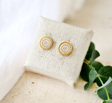 Ohrstecker Weiß Gold - Mandala Bohemian Edelstahl