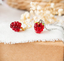 Himbeeren Kette - Gold Silber - Früchte - Obst -  Herbst Beeren
