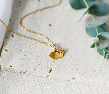 Ginkgo Kette - Goldfarben - Blatt - Symbol