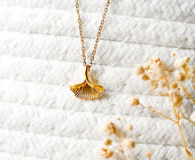 Ginkgo Kette - Goldfarben - Blatt - Symbol