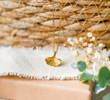 Ginkgo Kette - Goldfarben - Blatt - Symbol