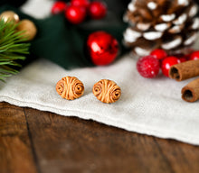 Franzbrötchen Ohrstecker - Version 2 - Miniature food Polymer Clay