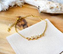Zirkonia Blumen Armband Edelstahl - Boho
