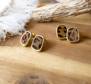 Leoparden Ohrstecker Geometrisch - Goldfarben Leo