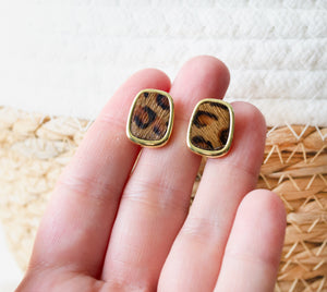 Leoparden Ohrstecker Geometrisch - Goldfarben Leo