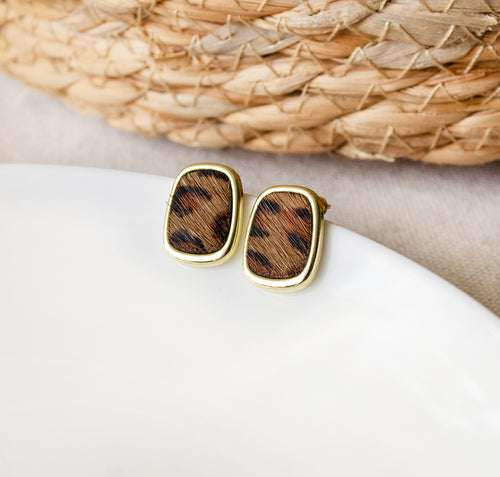 Leoparden Ohrstecker Geometrisch - Goldfarben Leo